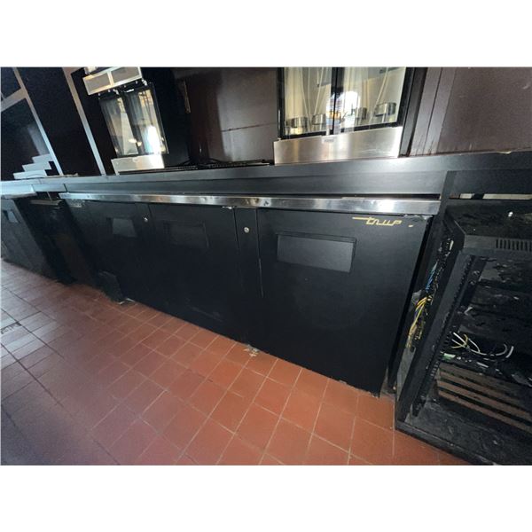True Commercial Back Bar 3 Door Refrigerator 90"x27"x37"