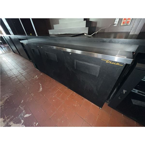 True Commercial Back Bar 3 Door Refrigerator 90"x27"x37"