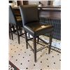 Image 1 : Elegant Black Faux Leather Bar Stool 30" High