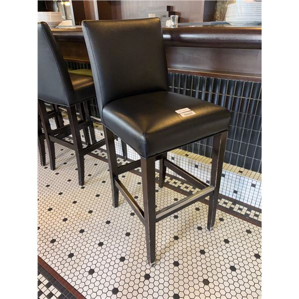 Elegant Black Faux Leather Bar Stool 30" High
