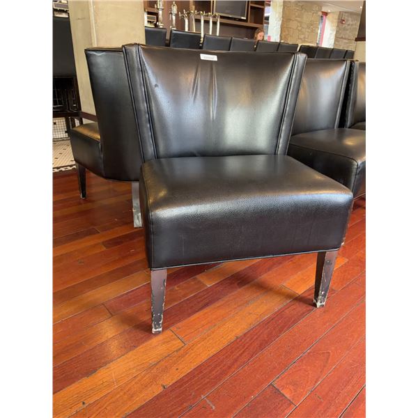 Black Faux Leather Lounge Chair, 18" High