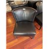 Image 3 : Black Faux Leather Lounge Chair, 18" High