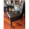Image 4 : Black Faux Leather Lounge Chair, 18" High