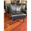 Image 1 : Black Faux Leather Lounge Chair, 18" High