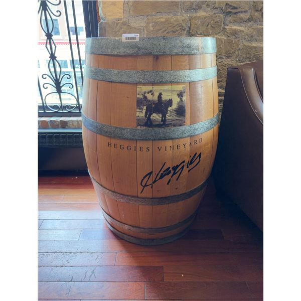 Heggies Vineyard Branded Oak Wine Barrel 24"x40"