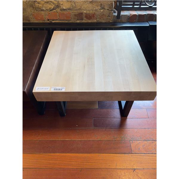 Square Wood Table with Metal Legs 24"x24"x16.5"