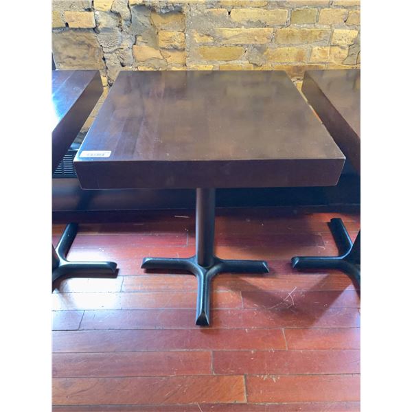 Square Wood Top Cafe Table with Metal Base 24"x23.5"x30"