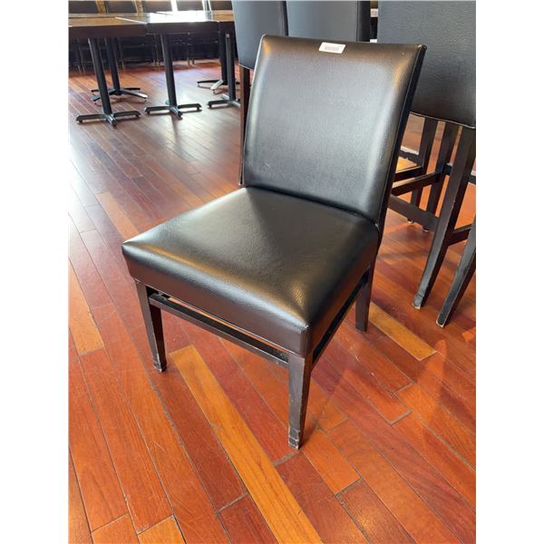 Black Faux Leather Restaurant Side Chair 18" High