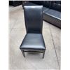 Image 3 : Black Faux Leather High Back Dining Chair 18" High