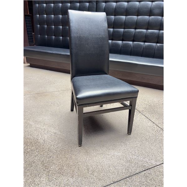 Black Faux Leather High Back Dining Chair 18" High
