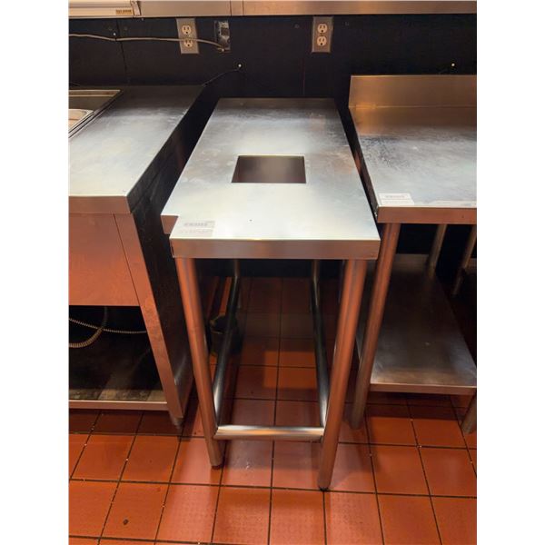 Stainless Steel Work Table with Center Cutout 15"x35"x35"