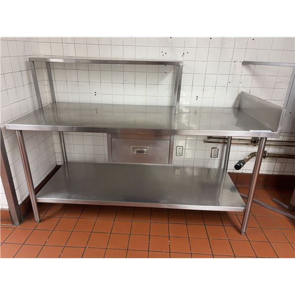 Stainless Steel Work Table with Shelf and Drawer 72"x30"x35"