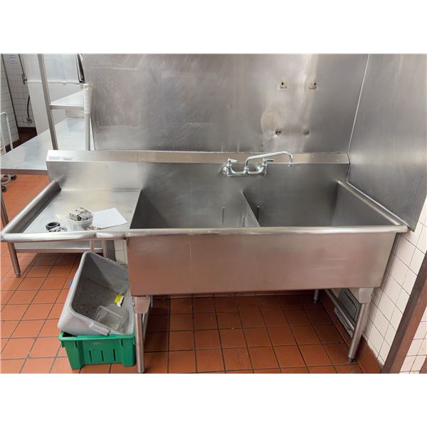 Stainless Steel Commercial Double Sink 70"x28"x36"