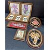 Image 2 : Framed Art and Hawaiian Gold-Plated Flower Plaques Lot