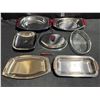 Image 2 : Vintage Stainless Steel and Glass Holloware Set with Dolphin and Gourmates Pieces