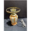 Image 3 : Decorative Lot: Ceramic Pieces, Brass Candle Holder, Glassware, and Serving Tray
