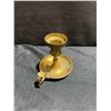 Image 4 : Decorative Lot: Ceramic Pieces, Brass Candle Holder, Glassware, and Serving Tray