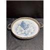 Image 5 : Decorative Lot: Ceramic Pieces, Brass Candle Holder, Glassware, and Serving Tray