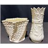 Image 2 : English Bone China Floral Figurines and Belleek Ivory Porcelain Vases