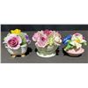 Image 6 : English Bone China Floral Figurines and Belleek Ivory Porcelain Vases