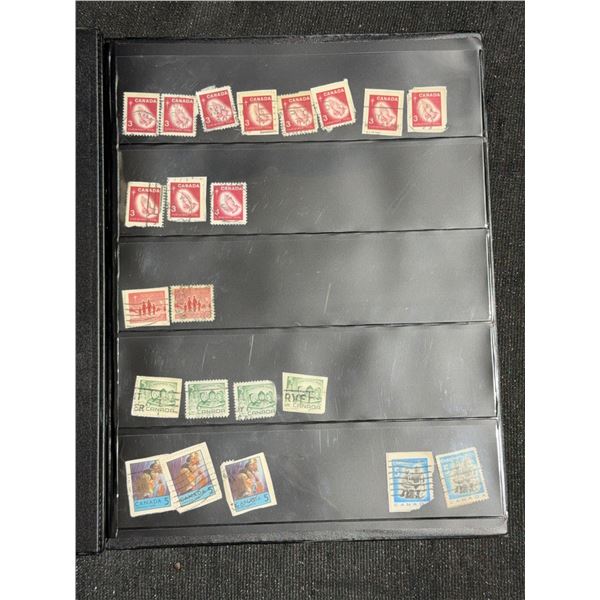 Album of 218 Canadian Stamps, Various Designs and Eras