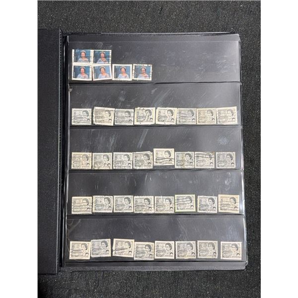Album of 591 Mixed Canada Postage Stamps in Black Binder