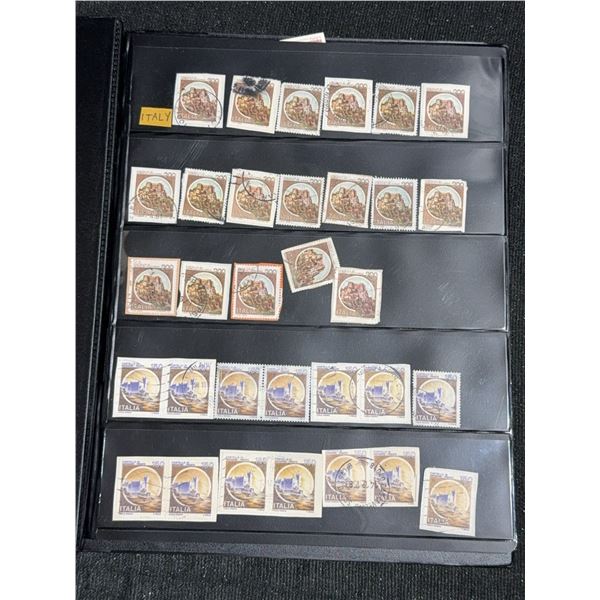 Album With 368 Assorted Italian and International Postage Stamps