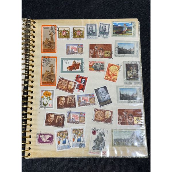 Album with 621 Vintage USSR and Russian Themed Postage Stamps