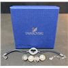 Image 1 : Swarovski Marked Earrings and Heart Bracelet Set with Box