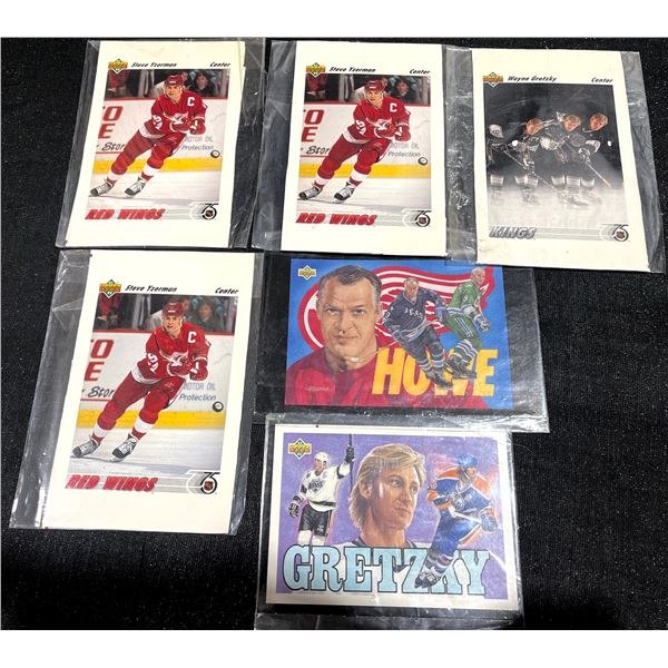 1990 Upper Deck Hockey Card Lot Featuring Yzerman, Gretzky, Howe