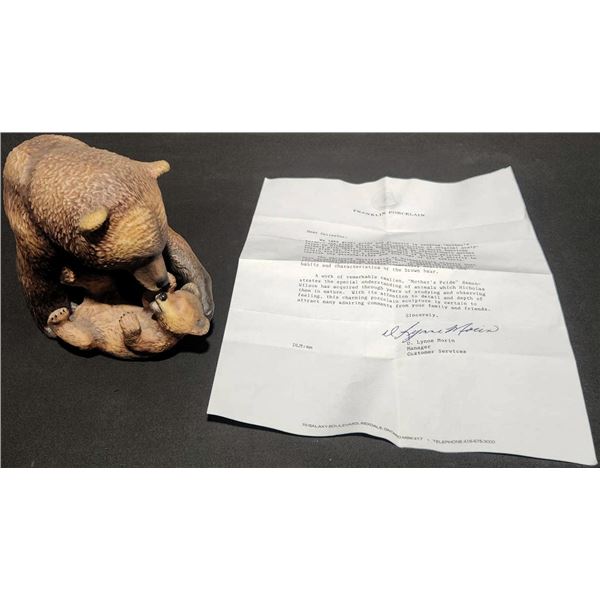 Franklin Porcelain “Mother’s Pride” Bear Figurine by Nicholas Wilson 1984