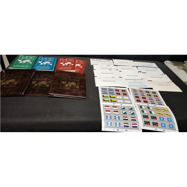 Flags of the United Nations Lot with Albums, Stamps and Envelopes