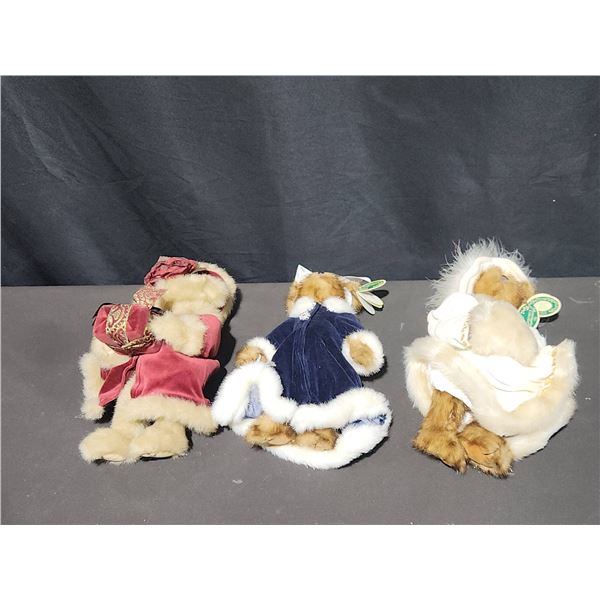 Bearington Collection Victoria, Sandra, and One Bear Plush Dolls Trio