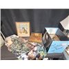 Image 1 : Framed Cat Needlepoint, Cat Print Fabric, Springtime Kittens Floor Lamp Base, Lamp Parts
