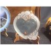 Image 18 : Decorative Collectibles and Jewelry Lot With Wall Art, Plates, Heart Glass Frame, Apparel