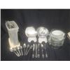 Image 1 : Kitchenware Lot With Flatware, Cat-Shaped Bowls, and Glassware