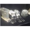 Image 3 : Kitchenware Lot With Flatware, Cat-Shaped Bowls, and Glassware