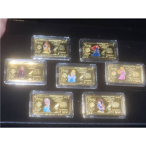 Disney 100 Years Wonder Princess 24K Gold Bar Set KL World Collection