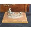 Image 1 : Jim Reno Western Cowboy and Calf Sculpture on Tooled Leather Base