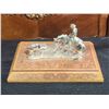 Image 4 : Jim Reno Western Cowboy and Calf Sculpture on Tooled Leather Base