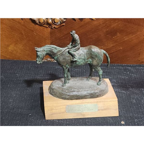 1978 T.A. Morton Trophy Bronze Horse and Jockey Sculpture WCRA