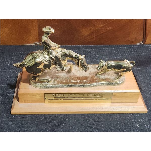 National Cutting Horse Association Jim Reno Bronze Trophy Sculpture