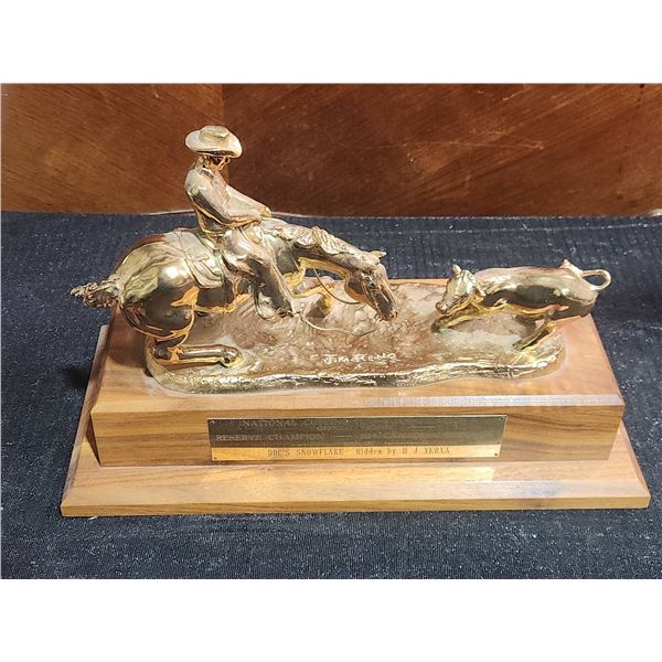 Jim Reno Bronze Sculpture Reserve Champion Trophy Doc's Snowflake