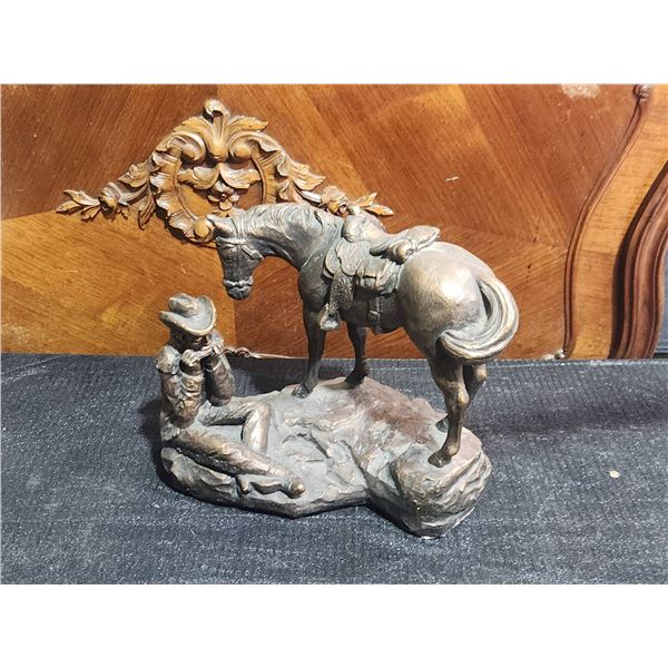 Austin Prod Inc Cowboy and Horse Bronze Finish Sculpture