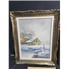 Image 2 : 4 Framed Artworks: Signed Winter Barn, Dogs & Cat, 1952 Calgary Rodeo