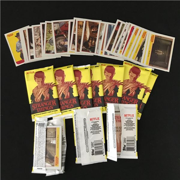 LOT OF STRANGER THINGS TRADING CARDS (PACKS NOT SEALED)