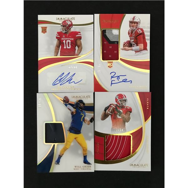 LOT OF PANINI IMMACULATE FOOTBALL TRADING CARDS - INCLUDING 2 SIGNED ROOKIES