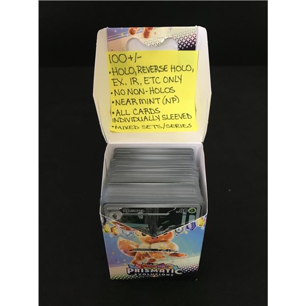 APPROX 100 POKEMON TCG TRADING CARDS NO NON HOLOS - ALL INDIVIDUALLY SLEEVED
