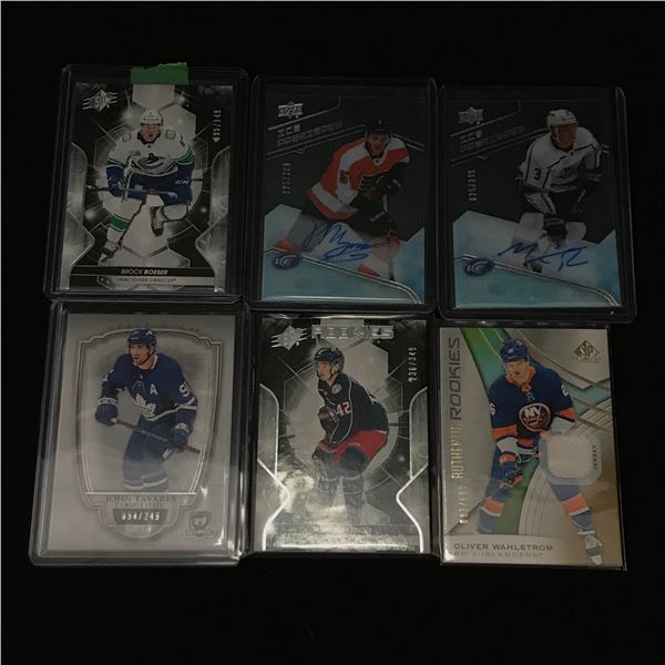 LOT OF 6 HOCKEY TRADING CARDS INCLUDING 2 SIGNED