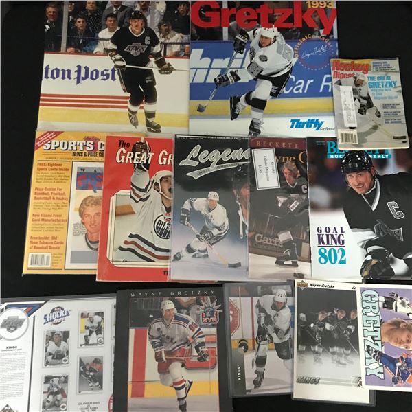 LOT OF HOCKEY MAGAZINES AND TRADING CARDS